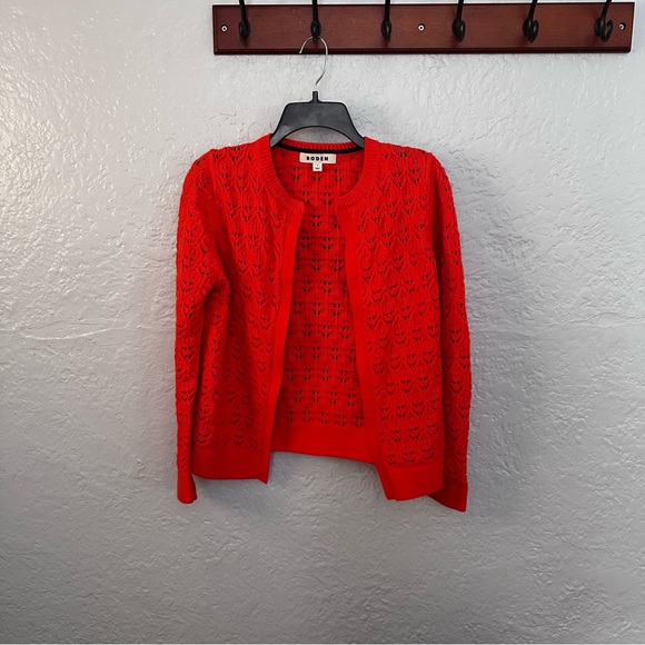 Crochet Knit Cardigan -
Gladioli Orange - Picture 7 of 13